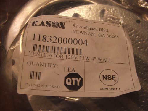 Kason 1832 ventilator 120 volt 23 watt 4&#034; wall 6&#034; plate (pressure relief port) for sale