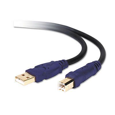 Gold Series High-Speed USB 2.0 Cable, 10 ft., Black/Blue F3U133V10GLD