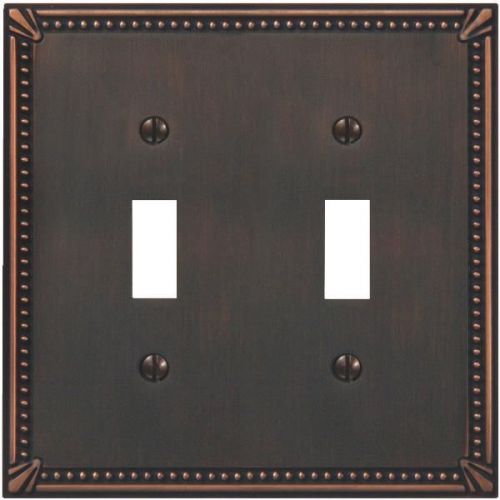 Imperial Bead Antique Bronze Switch Wall Plate-AB 2-TOGGLE WALLPLATE