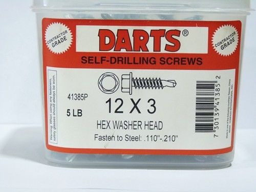Darts Hex Washer Head Self Drilling 12 x 3&#034; 5lb #41385P