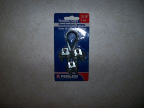 New unopened package peerless thimble clips 3/16&#039;  5mm for wire rope for sale