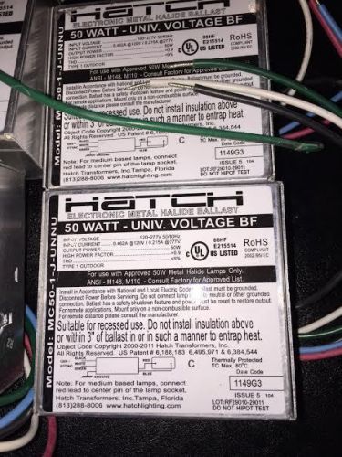 Hatch mc50-1-j-unnu - 50 watt - electronic metal halide ballast for sale