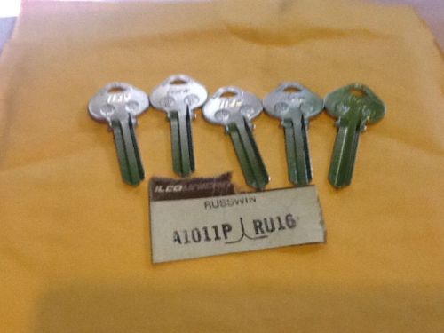 A lot of 5 ilco unican a1011p ru16 russwin cabinet chrome  key blanks   blank for sale