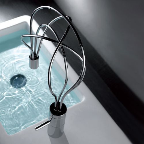 Modern Funny One Hole Bathroom Sink Faucet Tap in Chrome Finished Free Shipping