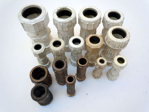 (16) Brass &amp; Plastic Repair Couplings 2&#034; to 1/2&#034;  Assorted - NEW