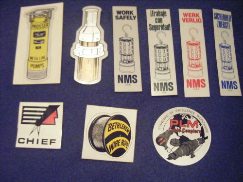 NATIONAL MINE SERVICE NMS Coal Mining Hard Hat steel Drilling Oil Stickers lot