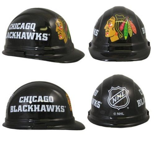 New chicago blackhawks hard hat, black hawks nhl hockey hard hat for sale