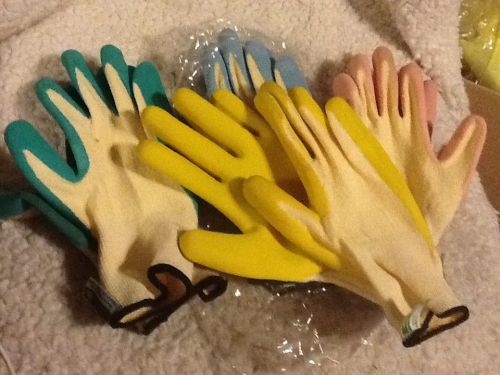 3 PAIRS MENS LARGE SIZE 100% GREEN NEOPRENE COATED WORK GLOVES