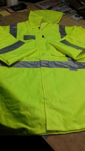 SCOTCHLITE REFLECTIVE JACKET AND PANTS  NWT WORK SAFETY CONSt. RAIN (1) large