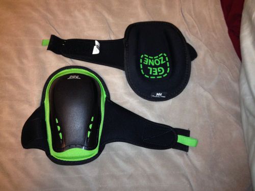 New green mn black label gel zone protective knee pads mcguire-nicholas padded for sale