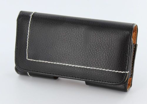 Premium black leather belt holster phone case pouch for iphone 5s otterbox user for sale