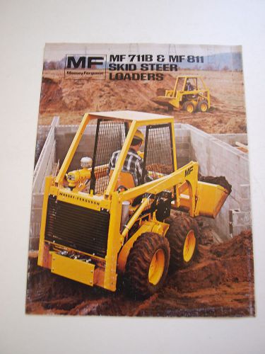 Massey-Ferguson MF 711B 811 Skid-Steer Loader Tractor Color Brochure 8 pages &#039;76