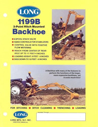 Equipment brochure - long - 1199b - 3-point hitch backhoe - 1985 (e1552) for sale