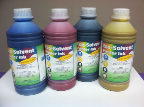 **REDUCED** Eco Solvent ink, 4 Colors CMYK. For Epson, Roland, Mimaki, Mutoh.