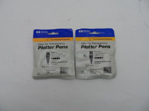 Lot (2) HP Black Fiber-tip Transparency Plotter Pens 17725T 0.3mm 17726T 0.6mm