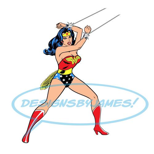 Wonder Woman in Action Vector Art Clipart