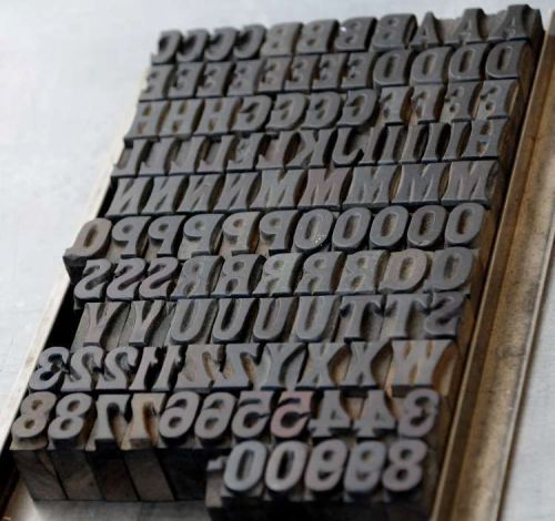Rare letterpress wood printing blocks 114pcs 0.71&#034; wooden characters woodtype
