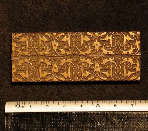 Art Nouveau ornament bookbinding Brass Type Letterpress hot stamp gold fleuron