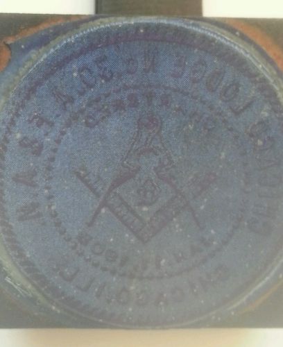 Vtg Printing Block letterpress not copper Freemasonry MASON Symbol Chicago lodge
