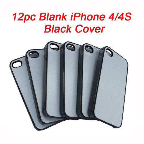 12pcs Blank iPhone 4/4S Cases Sublimation Heat PressTransfer Black Color