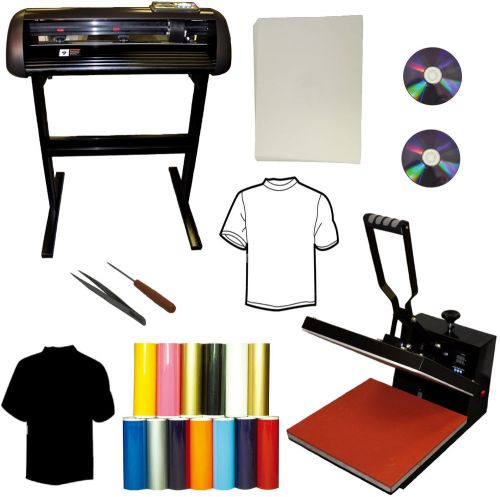 24&#034; 1000g vinyl cutter plotter,15x15 heat transfer press,pu vinyl,transfer paper for sale