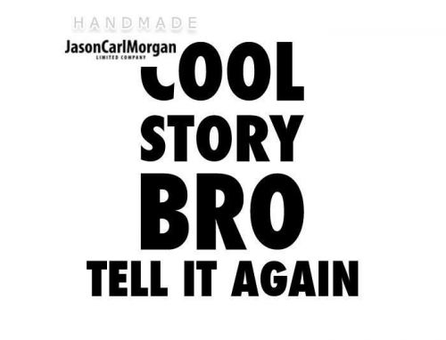 JCM® Iron On Applique Decal, Cool Story Bro Black