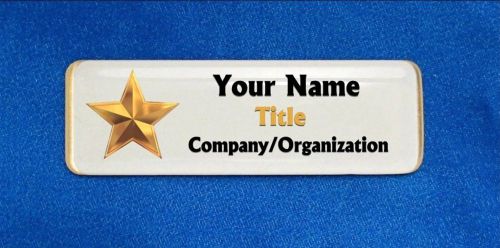 Star Gold Custom Personalized Name Tag Badge ID Teacher Employee Volunteer