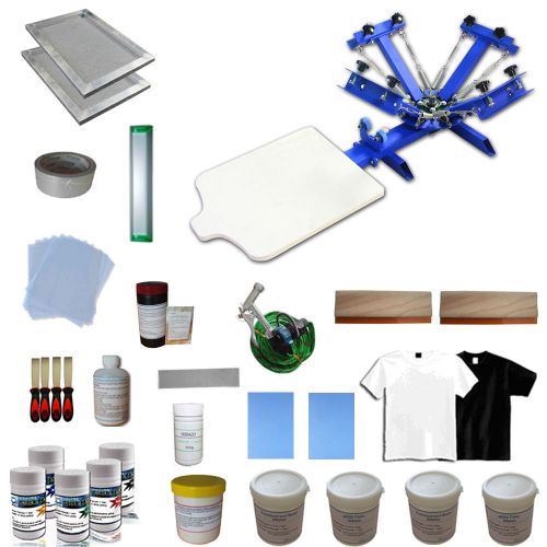 4 color 1 workbench screen printing kit single rotary press w/ some consumables for sale