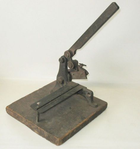Vintage printer&#039;s typesetting lead slug cutter table bench top for sale