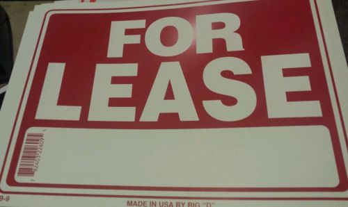 Lot OF plastic signs FOR LEASE 4 TOTAL sign flexible large 12x16&#034; free ship USA
