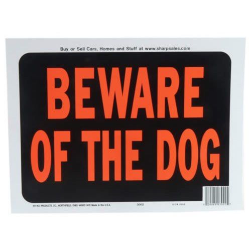 Hy-ko 3002 &#034;beware Of Dog&#034; Plastic Sign 9&#034;x12&#034; (Pack of 10)