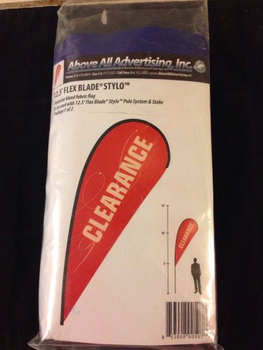 Clearance Swooper Flag ADVERTISING Sign 12.5 ft Flex Blade Banner Stylo