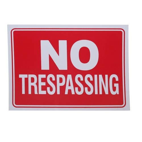 NO TRESPASSING red &amp; white 9&#034; x 12&#034; flexible PLASTIC sign