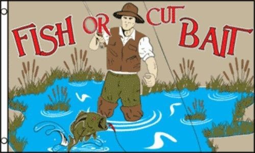 Fish Or Cut Bait Flags 3&#039; X 5&#039;  Banners Outdoor Indoor (2 PACK) Pair