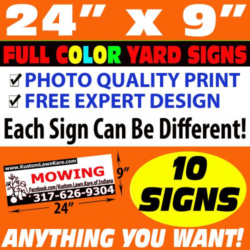 (10) 2-SIDED BANDIT SIGNS FULL COLOR + FREE STANDS + WE DO YOUR DESIGN FOR FREE