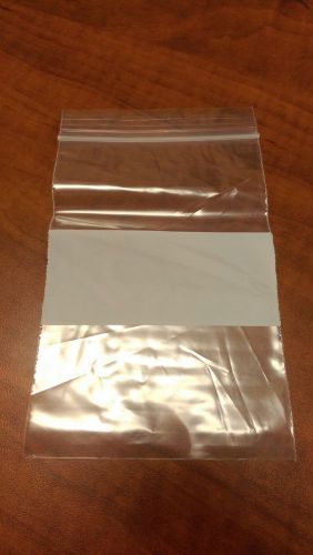 Zip lock bags with white block 4&#034; x 6&#034; box of 1,000 for sale
