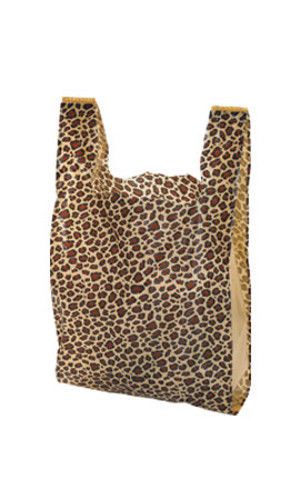 500 Bags New Medium Leopard Print Plastic T-Shirt Bags 11 1/2” x 6” x 21 Inch