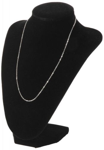 Black Velvet Necklace Pendant Chain Link Jewelry Bust Display Holder Stand