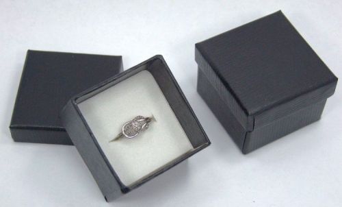 Black Grained Textured Print Ring Gift Boxes Lot Of 12
