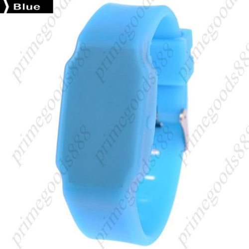 LED Unisex Wrist Watch Silica Gel Band in Blue Free Shipping WristWatch