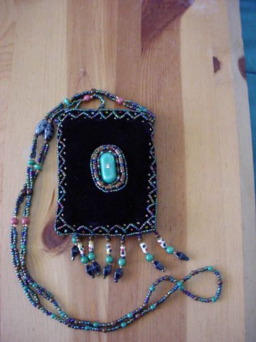 Southwestern Beaded Jeweled DK NAVY Cell phone Date Bag