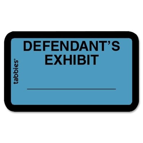 Tabbies Tabbies Defendant&#039;s Exhibit Legal File Labels - 252 / Pack - Blue