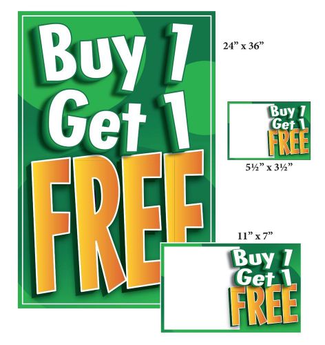 BOGO / Buy 1 Get 1 Free Sale Sign Kit, 104 Pieces: Posters, Price Signs, Blanks