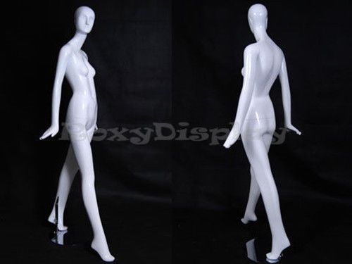 Female Fiberglass Glossy White Mannequin Eye Catching Abstract Style #MD-XD05W