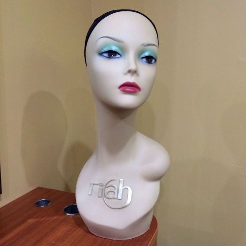 New Mannequin Head DISPLAY WIG HOLDER PLASTIC PVC 18? TALL Riah