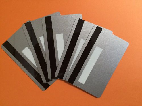 10 silver pvc cards-hico mag stripe 2 track with signature panel- cr80 .30 mil for sale