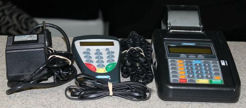 Complete hypercom t7plus credit/debit card processing system w/power/pin pad for sale