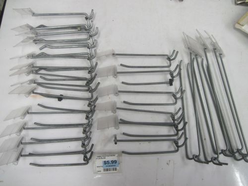 24 pc lot of 1/8&#034; retail price pegboard hooks with removable placards