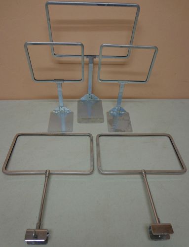 Lot of 14 misc small sign holders - metal &amp; plastic for sale