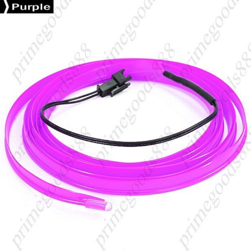 DC 12V 2m Interior Flexible Neon Cold Light Glow Wire Lamp Car Vehicle Purple